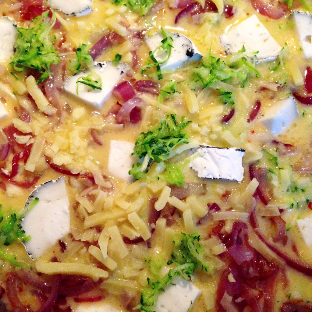 Red Onion, Courgette and Goats Cheese Frittata