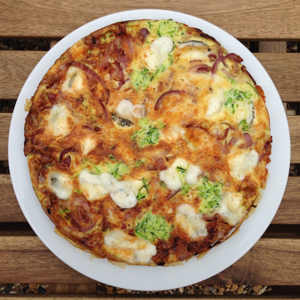 Red Onion, Courgette and Goats Cheese Frittata