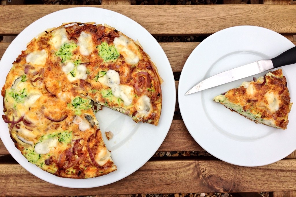 Red Onion, Courgette and Goats Cheese Frittata